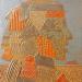 Peinture 301. PROFIL. Fer et orange par Devie Bernard  | Tableau Figuratif Matiérisme Portraits Carton Acrylique