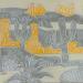 Gemälde 3A0. DESERT. JAUNE et ARGENT von Devie Bernard  | Gemälde Figurativ Materialismus Landschaften Pappe Acryl