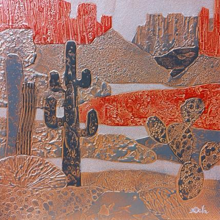 Painting 3c  DESERT Fer et Rouge by Devie Bernard  | Painting Subject matter Acrylic, Cardboard Landscapes