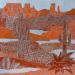 Painting 5b DESERT Cuivre et orange by Devie Bernard  | Painting Figurative Subject matter Landscapes Cardboard Acrylic
