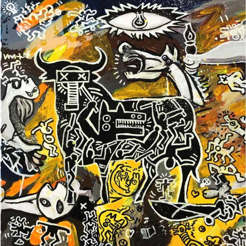 Painting Black Guernica by Le Yack | Painting Pop-art Acrylic, Graffiti Pop icons