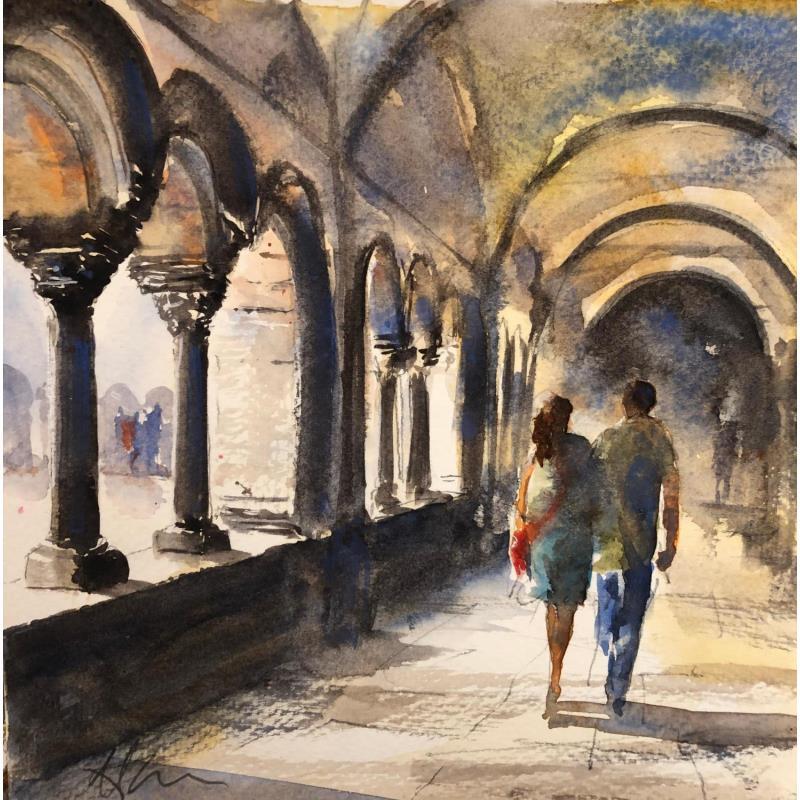 Painting Die Kloster by Jones Henry | Painting Figurative Watercolor Landscapes, Pop icons, Urban