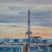 Painting Paris l4 by Khodakivskyi Vasily | Painting Figurative Watercolor Urban