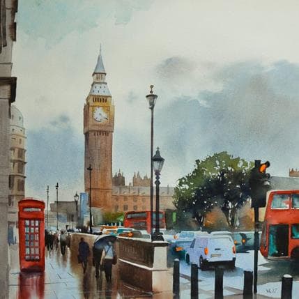 Painting London v2 by Khodakivskyi Vasily | Painting Figurative Watercolor Urban