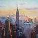 Painting New York 9 by Khodakivskyi Vasily | Painting Figurative Watercolor Urban