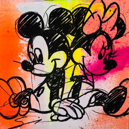 Painting MICKEY AND MINNIE SKETCH by Mestres Sergi | Painting Pop-art Cardboard, Graffiti