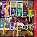 Gemälde Tribute to Keith Haring von Costa Sophie | Gemälde Pop-Art Pop-Ikonen Acryl Collage Posca Upcycling