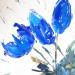 Painting BLUE TULIP 120223 by Laura Rose | Painting Figurative still-life Oil