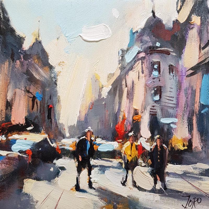 Painting After noon in the city by Joro | Painting Figurative Urban Oil