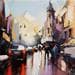 Painting Reflections of the city by Joro | Painting Figurative Urban Oil