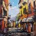 Painting Down to lake Como by Joro | Painting Figurative Oil Urban