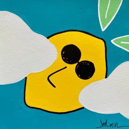 Painting A lemon in a blue sky by JuLIaN | Painting Pop-art Acrylic Pop icons