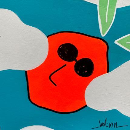 Painting An orange in the sky by JuLIaN | Painting Pop-art Acrylic Pop icons