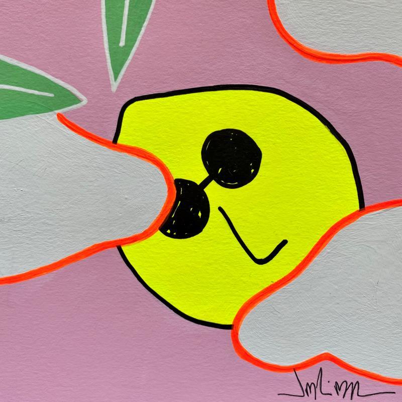 Painting A lemon in a pink sky by JuLIaN | Painting Pop-art Acrylic Pop icons