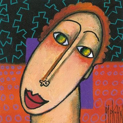 Painting Violetta by Kuhn Marie Pierre | Painting Naive art Acrylic Portrait