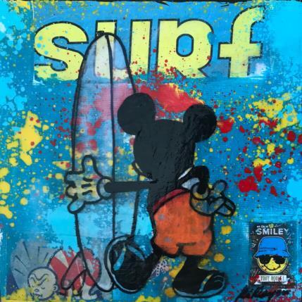 Painting Mickey surf by Kikayou | Painting Pop art Mixed Pop icons