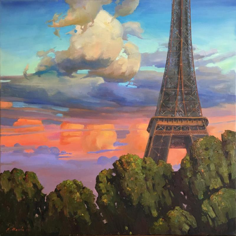 Gemälde Morgendämmerung in Paris von Mekhova Evgeniia | Gemälde Figurativ Urban Öl