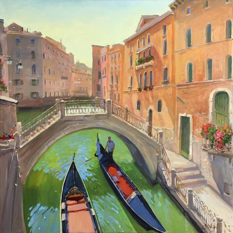 Peinture Märchenhaftes Venedig par Mekhova Evgeniia | Tableau Figuratif Huile Urbain