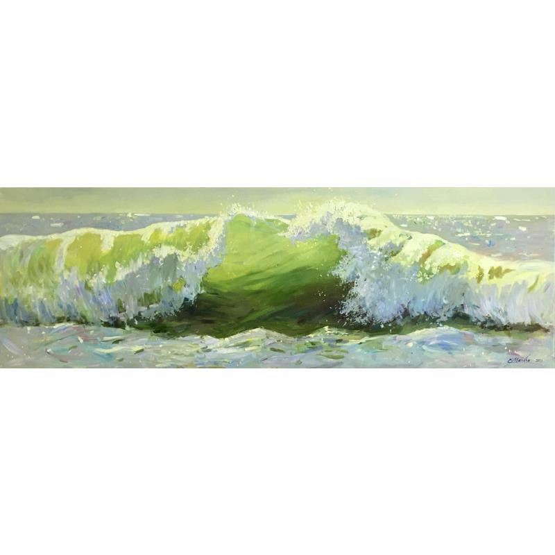 Gemälde Grünes Wasser von Mekhova Evgeniia | Gemälde Figurativ Landschaften Öl