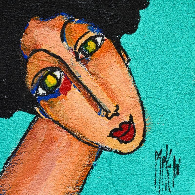 Painting Constance by Kuhn Marie Pierre | Painting Naive art Acrylic Portrait