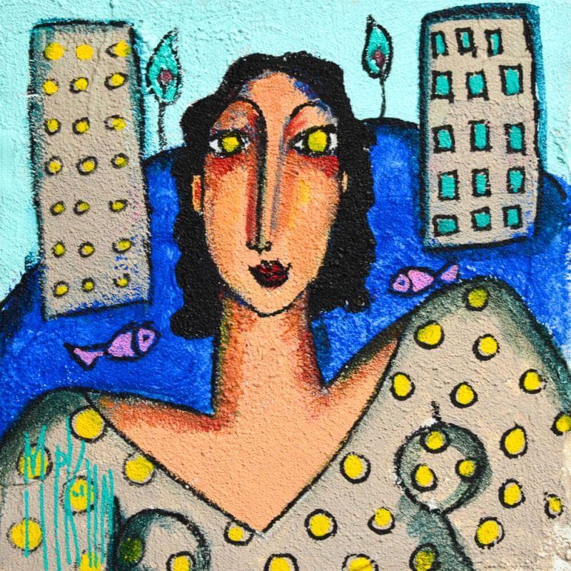 Painting Anne by Kuhn Marie Pierre | Painting Naive art Acrylic Portrait