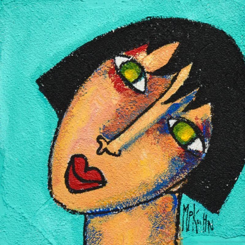 Painting Azilis by Kuhn Marie Pierre | Painting Naive art Acrylic Portrait
