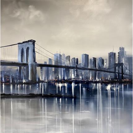 Painting Brooklyn Bridge by Guillet Jerome | Painting Figurative Acrylic, Oil Urban