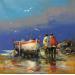 Gemälde promenade après l'orage von Hébert Franck | Gemälde Figurativ Landschaften Marine Öl