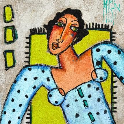 Painting Delphine by Kuhn Marie Pierre | Painting Naive art Acrylic Portrait