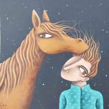 Painting Enredats by Aguasca Sole Gemma | Painting Naive art Acrylic Animals, Life style, Pop icons