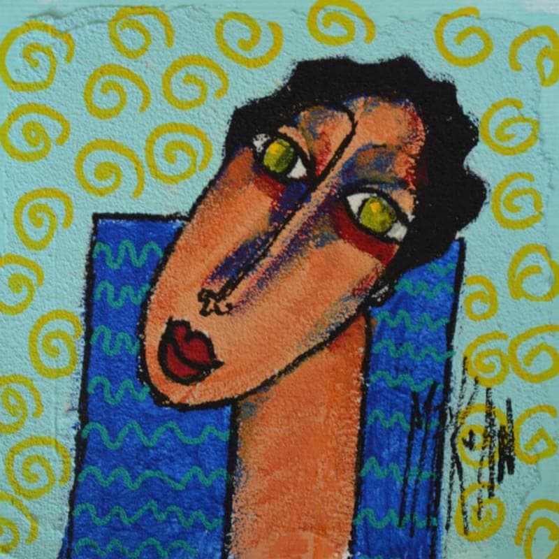 Painting Rita by Kuhn Marie Pierre | Painting Naive art Acrylic Portrait