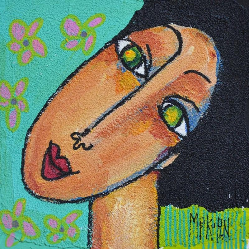 Painting Olivia by Kuhn Marie Pierre | Painting Naive art Acrylic Portrait