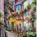 Gemälde Flowery Eguisheim von Rasa | Gemälde Naive Kunst Urban Acryl
