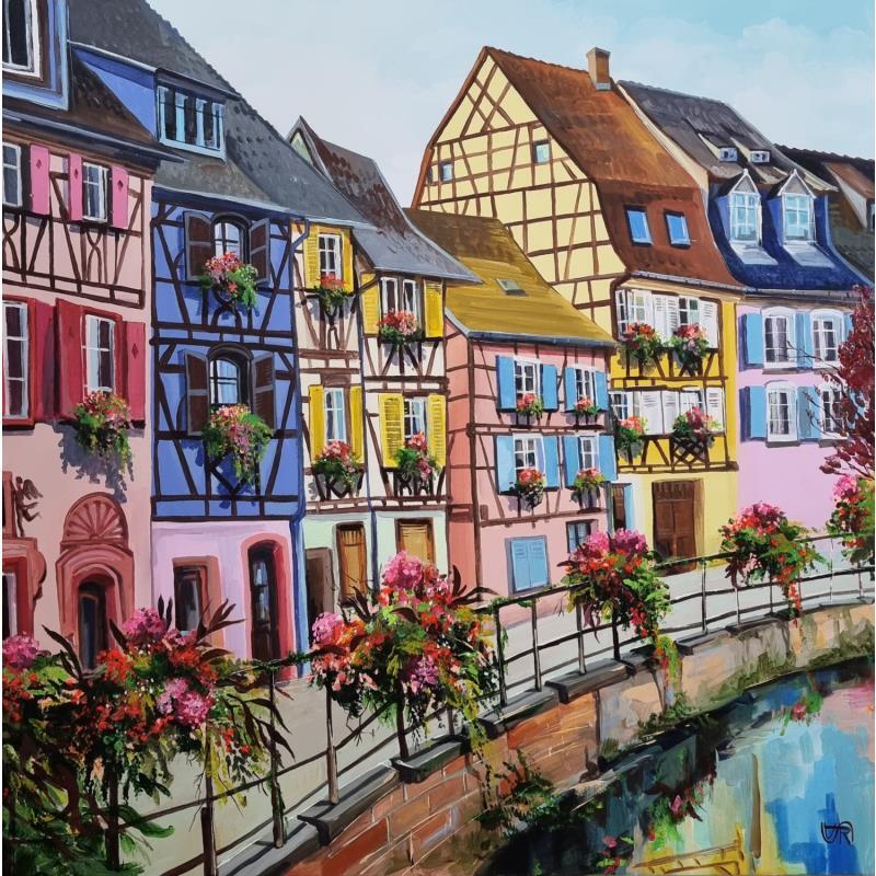 Painting That charming Colmar by Rasa | Painting Figurative Acrylic Landscapes, Urban