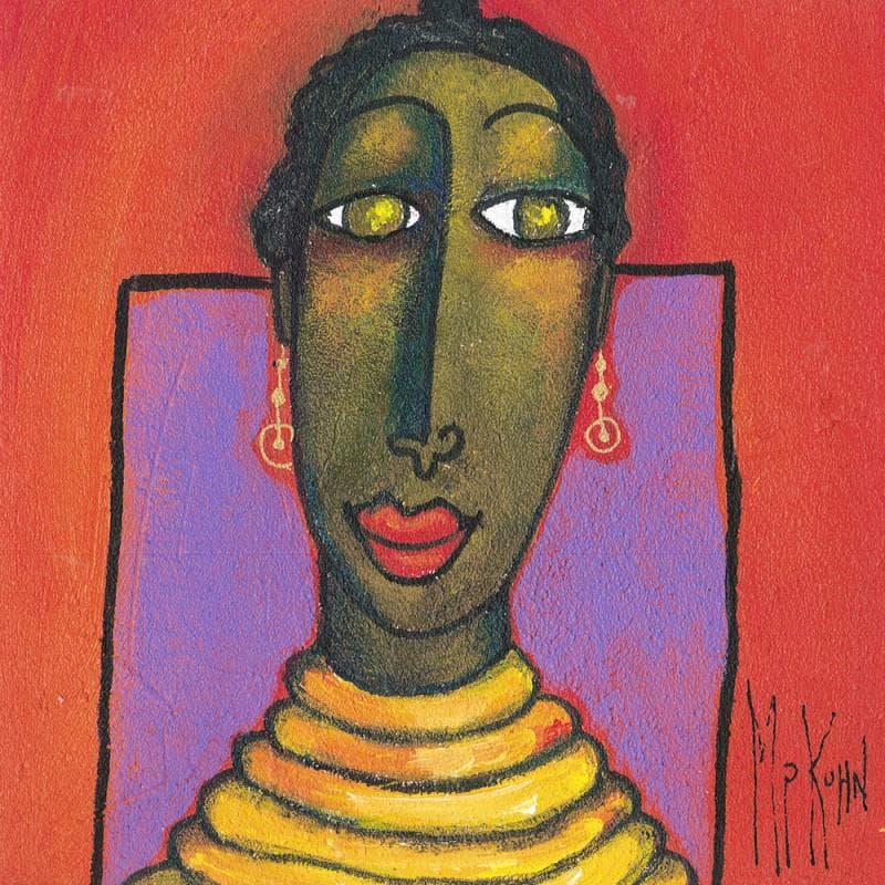 Painting Felicie by Kuhn Marie Pierre | Painting Naive art Acrylic Portrait