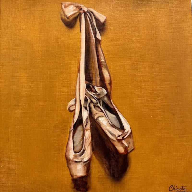Painting Les chaussons suspendus by Chicote Celine | Painting Figurative Still-life Oil