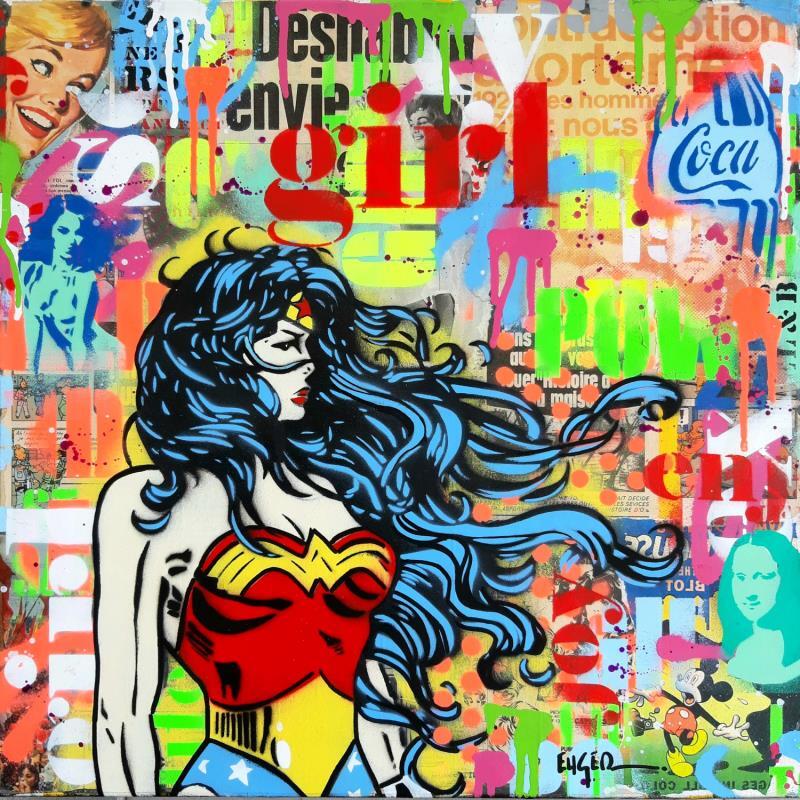 Painting GIRL POWER by Euger Philippe | Painting Pop-art Acrylic, Gluing, Graffiti Pop icons