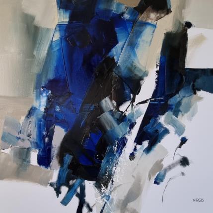 Painting Blue white blues by Virgis | Painting Abstract Oil Minimalist