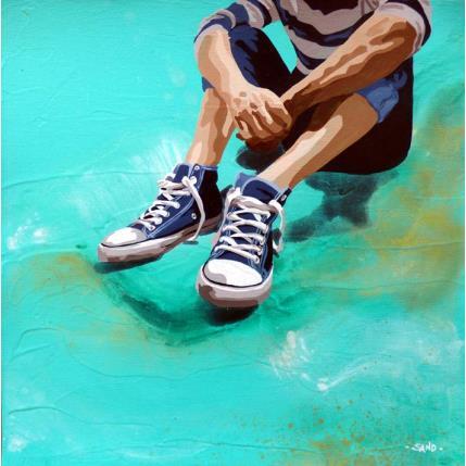 Painting baskets en pause by Sand | Painting Figurative Acrylic Life style, Marine