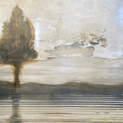 Peinture L'arbre à l'étang par Mahieu Bertrand | Tableau Art Singulier métal Paysages