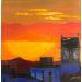 Painting Urban sunset by Chen Xi | Painting Figurative Landscapes Oil