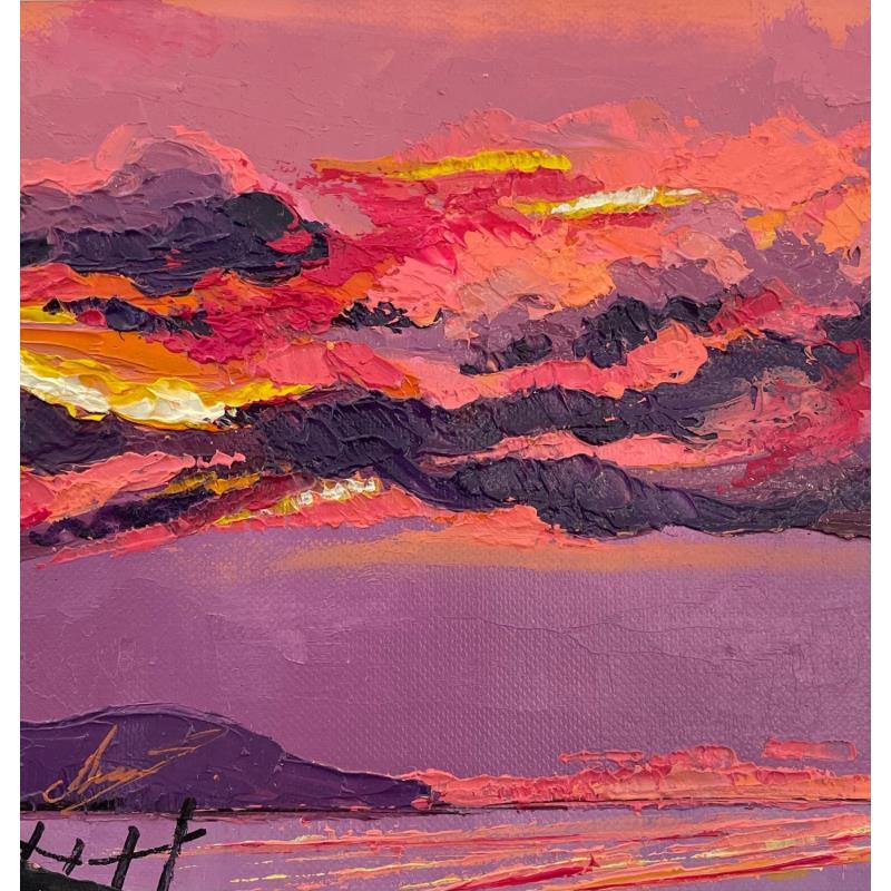 Painting Sunset by the sea 2 by Chen Xi | Painting Figurative Landscapes Oil
