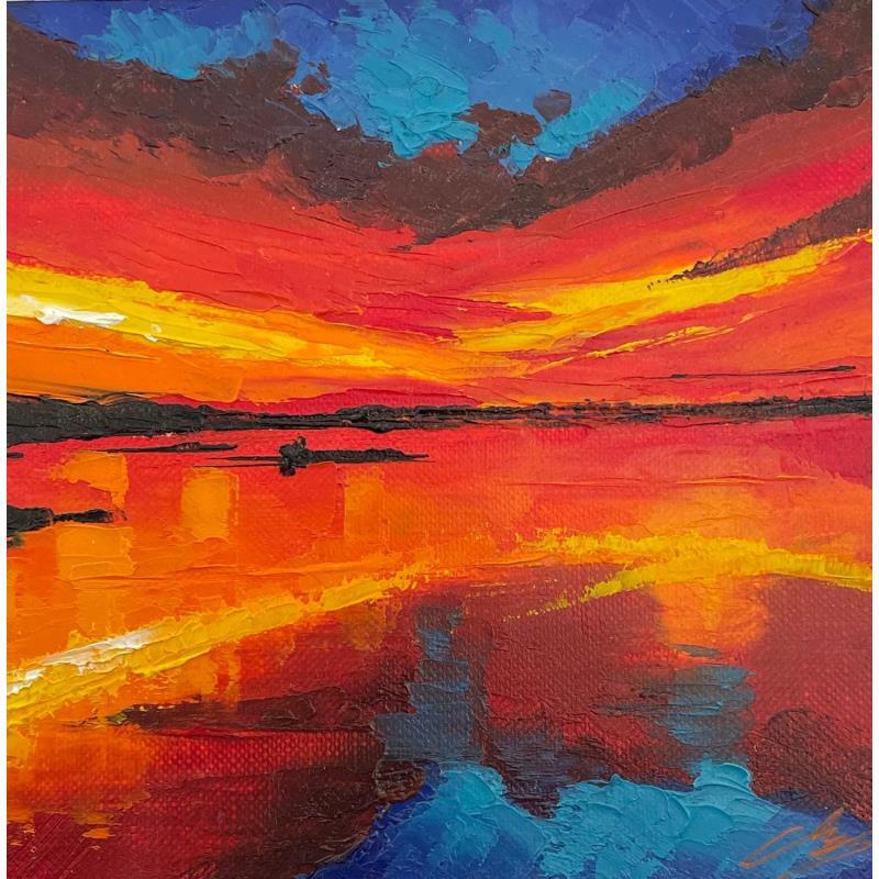 Gemälde Sunset by the sea von Chen Xi | Gemälde Figurativ Öl