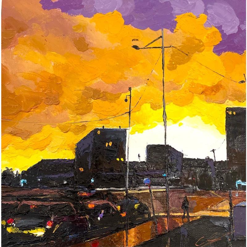 Gemälde The city at the sunset  von Chen Xi | Gemälde Figurativ Öl