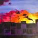 Painting The city at the sunset 2 by Chen Xi | Painting Figurative Oil