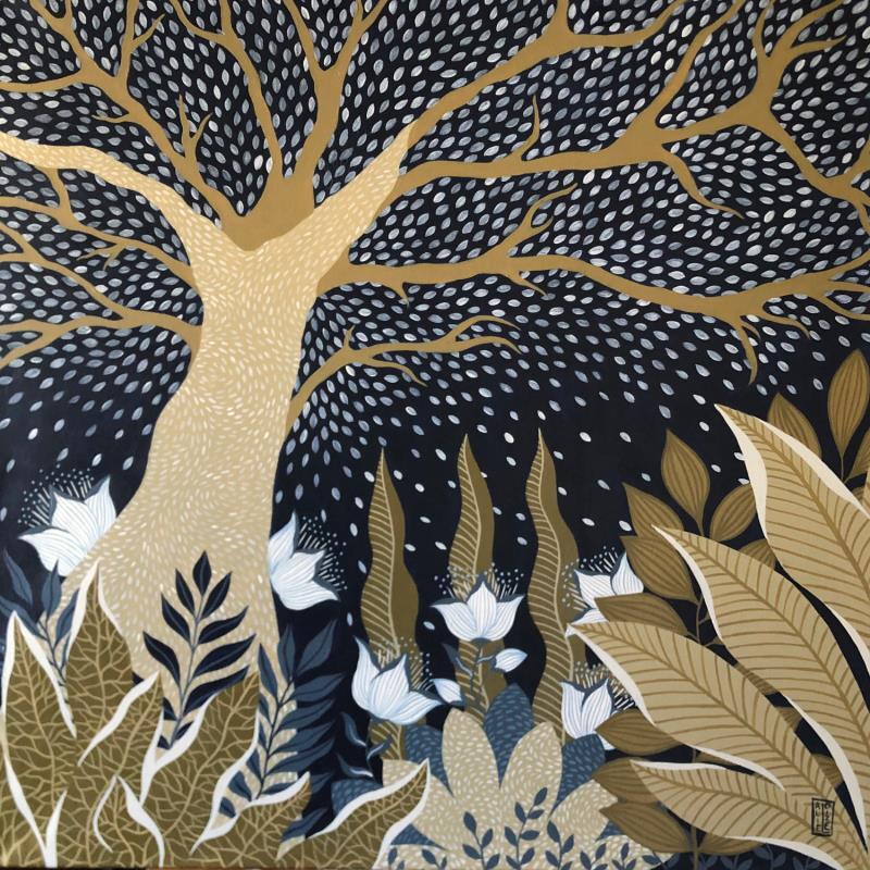 Peinture AKAROA par Alie Loizel | Tableau Art naïf Acrylique Paysages