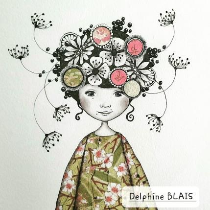 Painting Hana by Blais Delphine | Painting Naive art Mixed Pop icons, Portrait