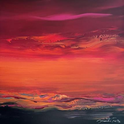 Painting Evening Sparkle by Talts Jaanika | Painting Abstract Acrylic Landscapes, Marine