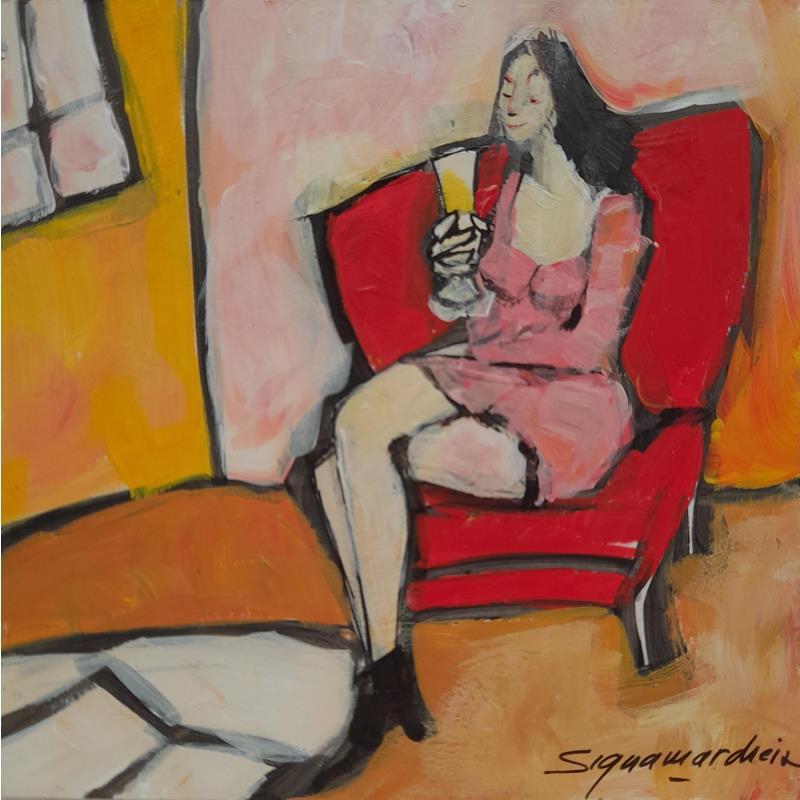 Painting Le coin lecture by Signamarcheix Bernard | Painting Figurative Acrylic, Ink Life style