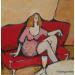 Gemälde Champagne et sofa von Signamarcheix Bernard | Gemälde Figurativ Alltagsszenen Acryl Tinte
